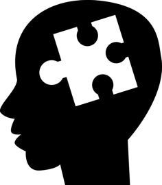 Puzzle Piece Symbol Inside Of Bald Man Head Stencil Svg Design File, Free Vectors File